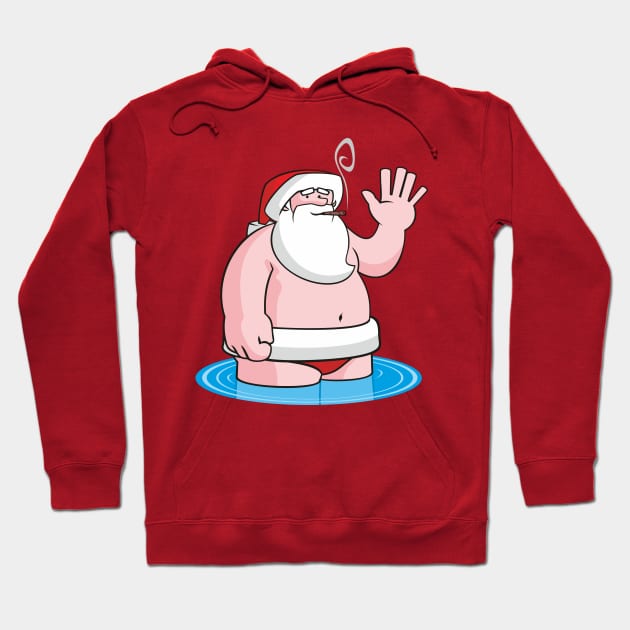 Santa On Vacation Hoodie by Jamie Lee Art